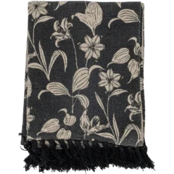 Bloomingville Mali Decke Recycelte Baumwolle 130x160 Cm, Schwarz / Beige -Hay || Linie Design || Bloomingville Verkäufe bloomingville mali throw black recycled cotton 2