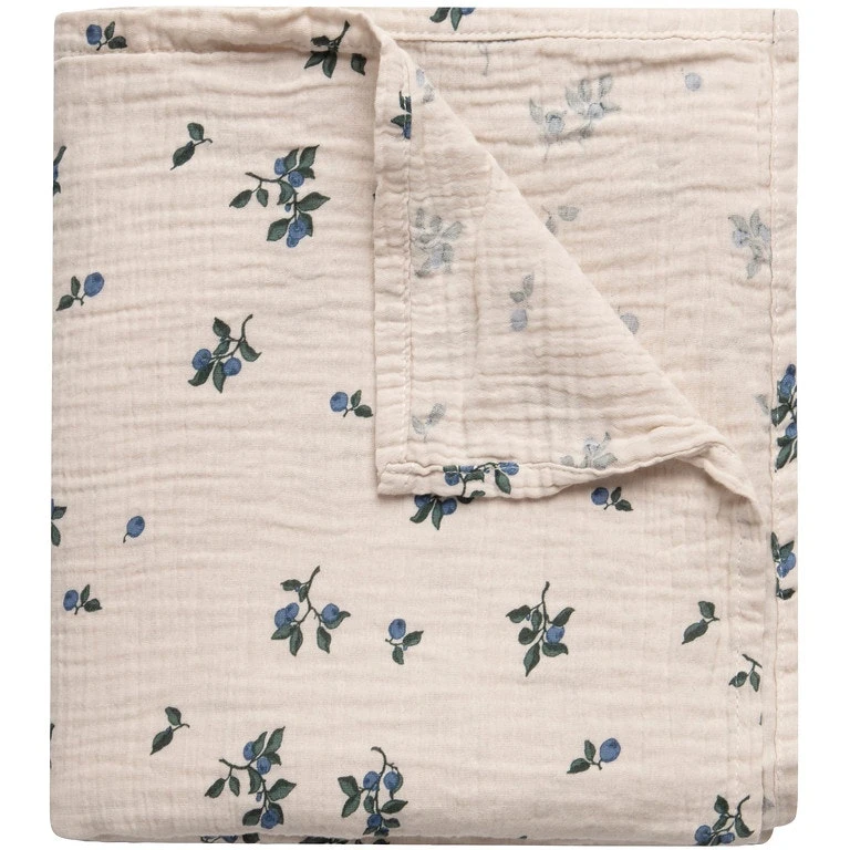 Blueberry Muslin Babydecke, 110x110 Cm 1 Blueberry Muslin Babydecke, 110x110 Cm