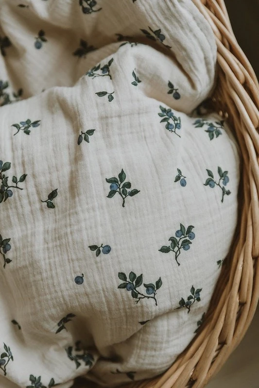 Blueberry Muslin Babydecke, 110x110 Cm 3 Blueberry Muslin Babydecke, 110x110 Cm – Bild 3