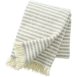 Klippan Yllefabrik Olle Organic Plaid 130x200 Cm, Hellgrau
