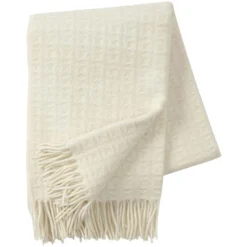 Klippan Yllefabrik Twist Wolldecke 130x200 Cm, Weiß