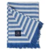 Lexington Striped Recycled Cotton Decke, Blau