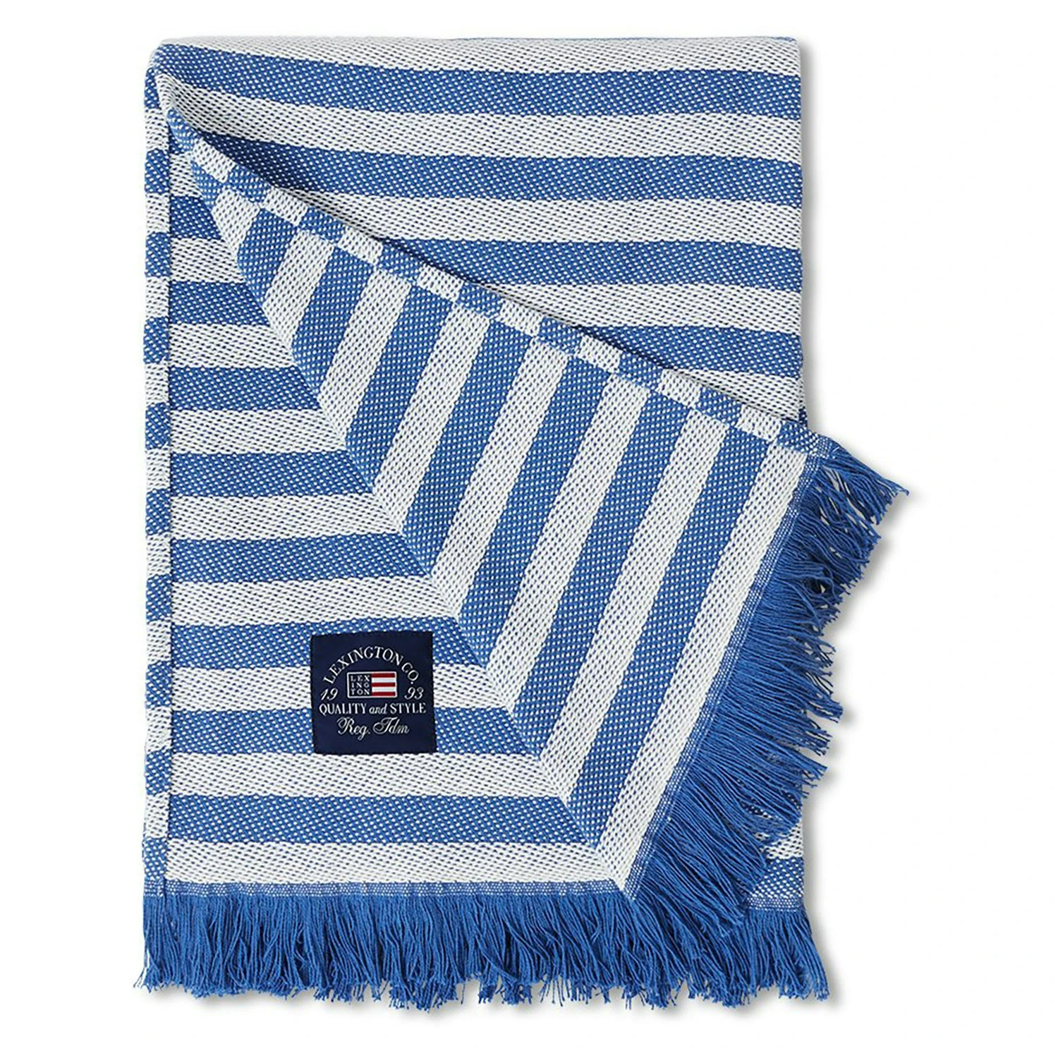 Lexington Striped Recycled Cotton Decke, Blau 1 Lexington Striped Recycled Cotton Decke, Blau