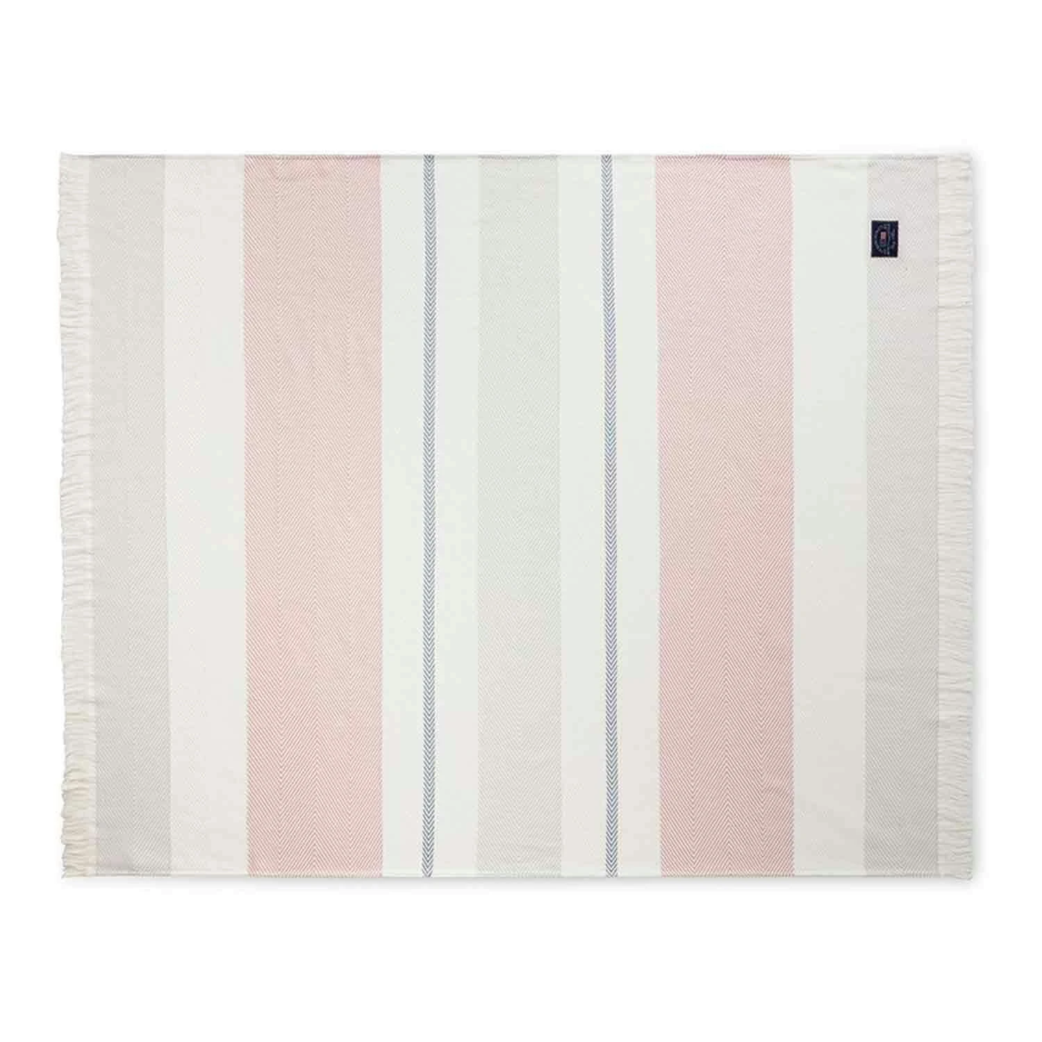 Lexington Herringbone Striped Decke 130x170 Cm, Rosa 2 Lexington Herringbone Striped Decke 130x170 Cm, Rosa – Bild 2