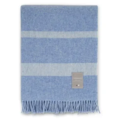 Lexington Hotel Wool Throw 130x170 Cm, Blue/White