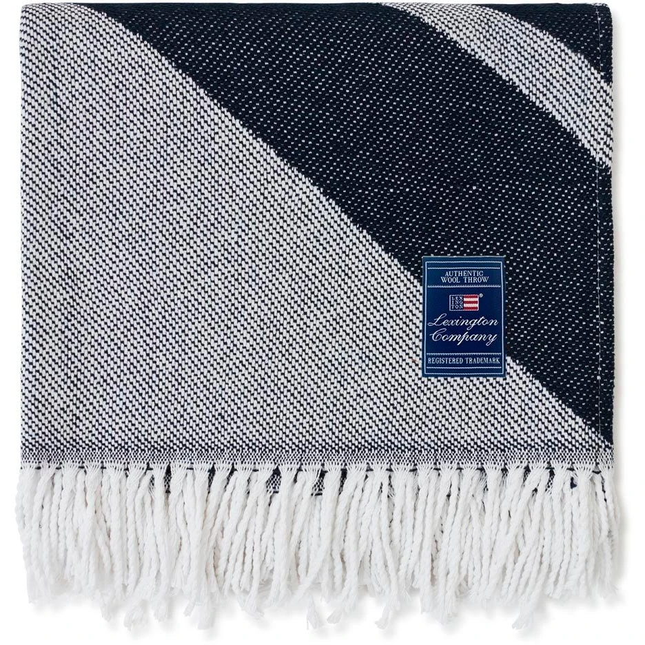 Lexington Logo Decke 130x170 Cm, Weiß / Blau 1 Lexington Logo Decke 130x170 Cm, Weiß / Blau