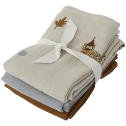 OYOY Mulltücher 3-er Set 70x70 Cm, Leopard Clay