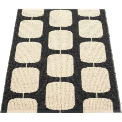 Sten Teppich 70x100 Cm, Black / Cream