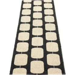 Sten Teppich 70x200 Cm, Black / Cream