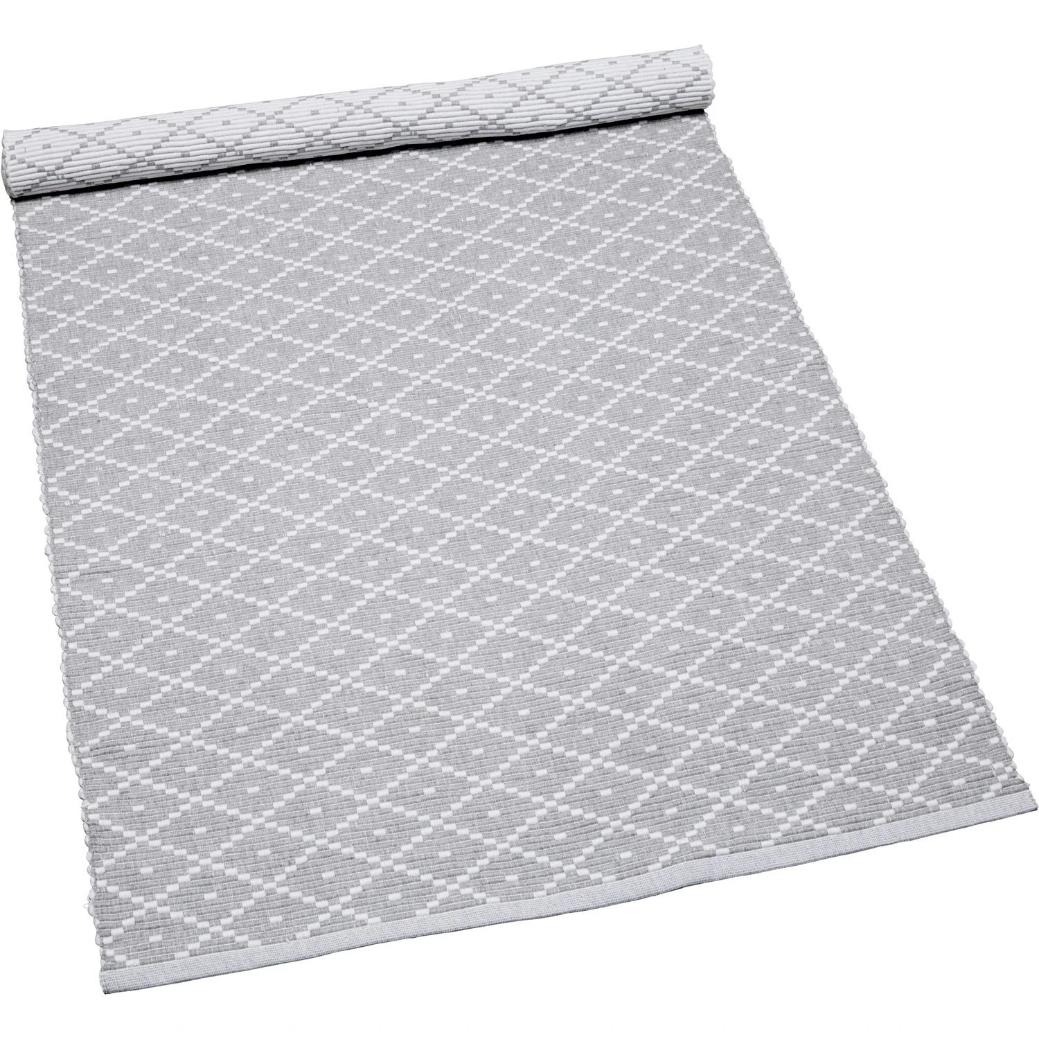 Ella Gerippter Teppich Grau / Weiß, 70x160 Cm 1 Ella Gerippter Teppich Grau / Weiß, 70x160 Cm