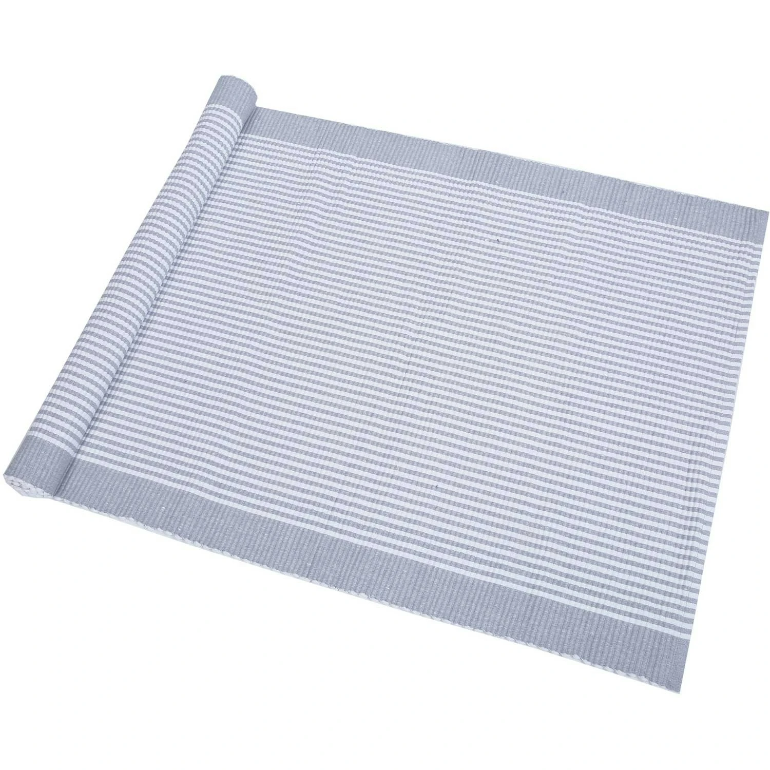 Kajsa Gerippter Teppich Grau / Weiß, 70x160 Cm 1 Kajsa Gerippter Teppich Grau / Weiß, 70x160 Cm