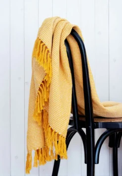 Valter Plaid 130x170 Cm, Saffron / Creme -Hay || Linie Design || Bloomingville Verkäufe recycled by wille valter plaid 130x170 cm 3