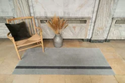 Stripes Vertikal Teppich Hellgrau / Steel Grey, 90x200 Cm -Hay || Linie Design || Bloomingville Verkäufe tica copenhagen floormat polyamide 120x67cm light grey steelgrey 15