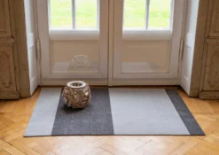 Stripes Teppich Steel Grey / Hellgrau, 90x130 Cm -Hay || Linie Design || Bloomingville Verkäufe tica copenhagen floormat polyamide 120x67cm steelgrey light grey 13