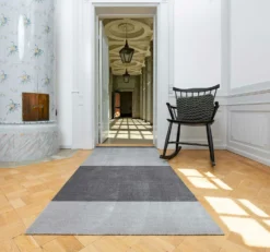Stripes Teppich Steel Grey / Hellgrau, 90x200 Cm -Hay || Linie Design || Bloomingville Verkäufe tica copenhagen floormat polyamide 120x67cm steelgrey light grey 18