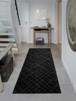 Lines Rug 90x200 Cm, Dark Grey -Hay || Linie Design || Bloomingville Verkäufe tica copenhagen floormat polyamide90x200cm black grey 4