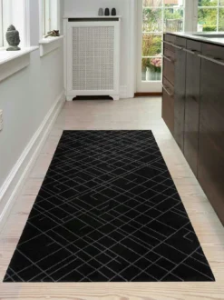 Lines Rug 90x200 Cm, Dark Grey -Hay || Linie Design || Bloomingville Verkäufe tica copenhagen floormat polyamide90x200cm black grey 5